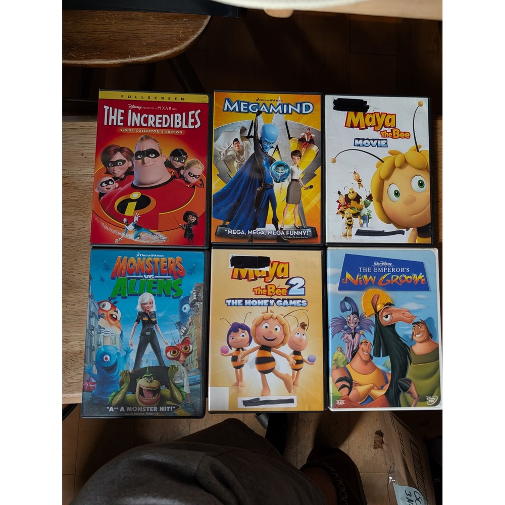 Animated Family Movie DVD Lot Megamind Incredibles Monsters vs Aliens 6-Film Set